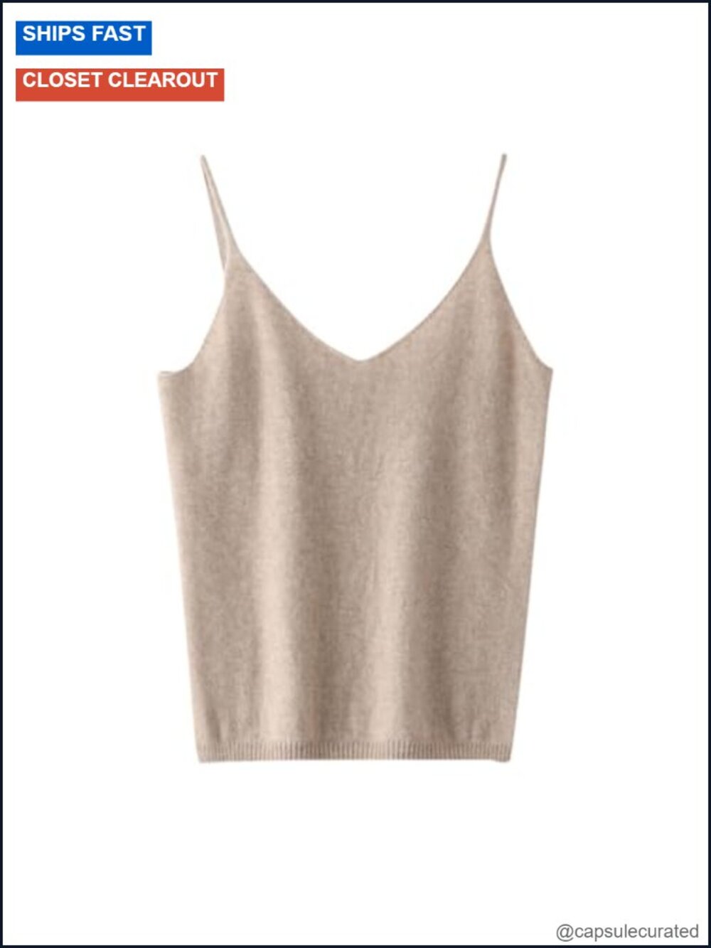 Sleeveless Cashmere Blend Knit Vest Pullover - Picture 1 of 4